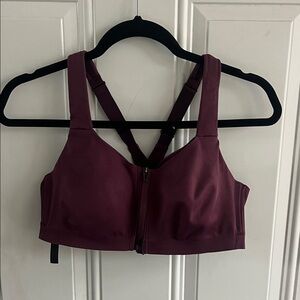 Victoria's Secret Women’s 36C zip front Deep Purple Sports Bra comfort